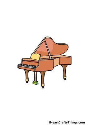 Brown old piano in cartoon style ,Clip Art - vector illustration isolated  on white background. 12244783 Vector Art at Vecteezy