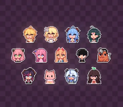 Pixelart of genshin impact characters, some anime characters, own  characters and friends : r/PixelArt