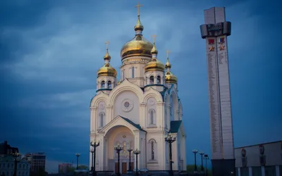 Весна В Городе Хабаровск Преображенский Собор Площадь Славы Дальний Восток  Россия — стоковые фотографии и другие картинки Хабаровск - iStock