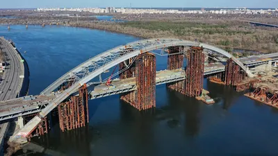 Подольский мост - в Киеве перестали строить арочный мост - фото |  Новини.live