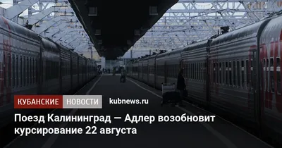 РЖД запускают с 22 августа поезд Калининград - Адлер | Интерфакс-Туризм