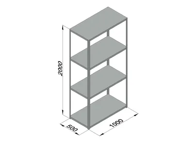 Стеллаж РЕК 1500x750x300 4 полки Металл (Белий) Стеллажи Меткас, купить в  Киеве с доставкой по Украине -ART Trade
