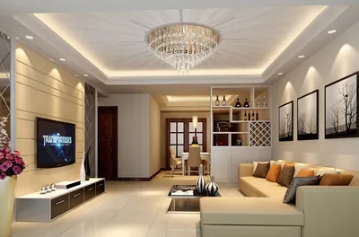 Советы клиенту - Идеи дизайна потолка в гостиной - от ceiling-design.com