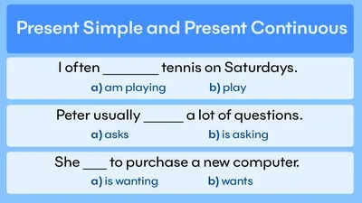 Present simple or present continuous - Test-English