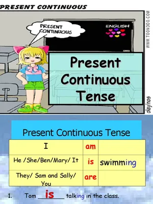 Present Continuous Tense For Kids | PDF | Leisure