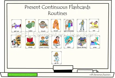 Present Continuous Flashcards for Elementary ESL – Bilingual Marketplace