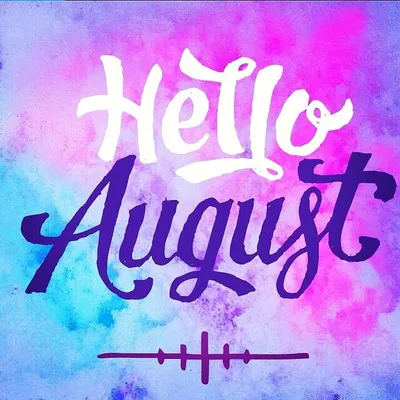 Hello August vector background. Cute lettering banner with clouds and  flowers illustration. Stock Vector | Adobe Stock