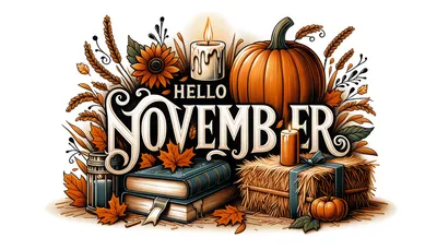 Hello November Greeting Card Autumn Cozy Stock Photo 1473026834 |  Shutterstock