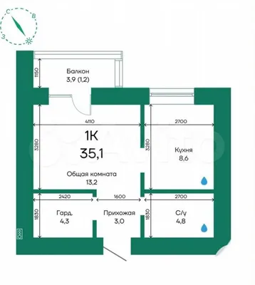 1-к. квартира, 42 м², 4/10 эт. в аренду Барнауле | Снять квартиру | Авито