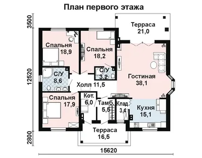 Проект дома из СИП панелей на 155,23 м2, размером 9.3x11.5 м - цена от  Экодом