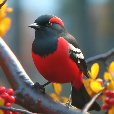 Омская птица 🐦 Черно-красная птица …» — создано в Шедевруме