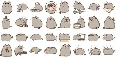 Набор виниловых наклеек, стикеров: кот Пушин, Pusheen Cat (на листе формата  А5) - купить с доставкой по выгодным ценам в интернет-магазине OZON  (885924499)