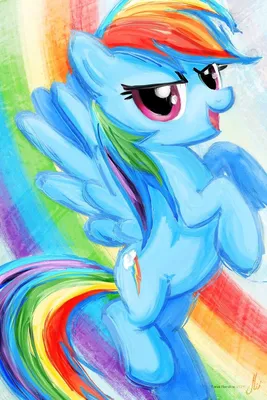 Обои на рабочий стол Rainbow Dash / Радуга Дэш из мультсериала Мой  маленький пони: Дружба – это чудо / My Little Pony: Friendship is Magic /  MLP:FiM, by Tsitra360, обои для рабочего