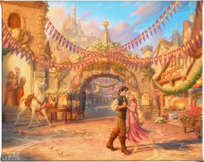 Disney Rapunzel Dancing in the Sunlit Courtyard - 8\" X 10\" Gallery Wra –  Thomas Kinkade Studios