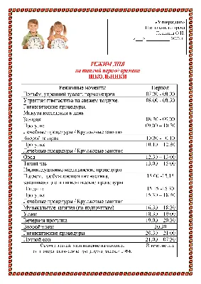 Режим дня ребенка первоклассника: образец шаблон правильного режима дня 1  класса для родителей