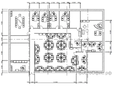План расстановки мебели в офисе