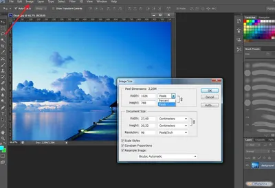 Как растянуть картинку в Photoshop - Уроки по Adobe