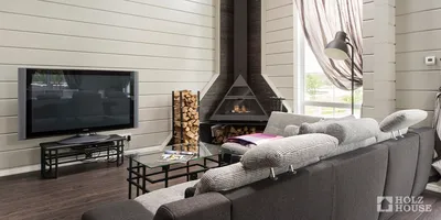 Дизайн проект интерьера гостиной с камином в Москве - LUXER Design