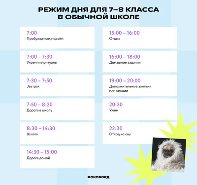 🗓 Режим дня при учебе во вторую смену 7:00 — подъем 7:00 — 7:15 — зарядка,  гигиенические манипуляции,.. | ВКонтакте