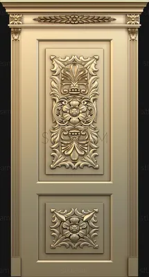 Резные двери 3D модель для ЧПУ: STL / MAX (obj)