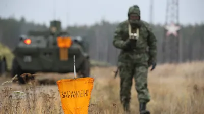 Тактико-специальное занятие с военнослужащими войск РХБЗ - ТРК Звезда  Фоторепортаж, 11.11.2013