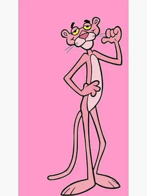 Pink panther wearing a ny hat pointing to tiktok logo on Craiyon