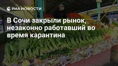 В Сочи возобновили работу продовольственные рынки | РИА Новости Медиабанк