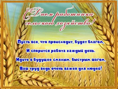 Поздравляем с профессиональным праздником всех работников сельского  хозяйства!