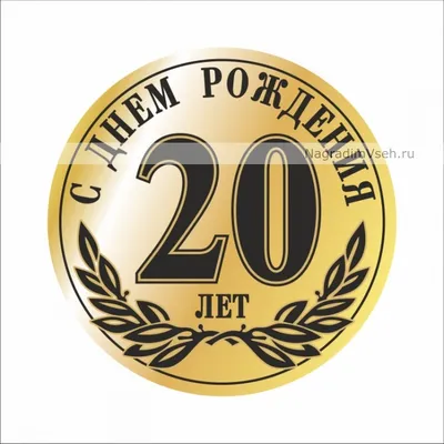 Открытка С днем рождения! 20 лет