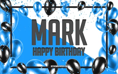 Изображение с яркими цветами для поздравления с Днем рождения Марка