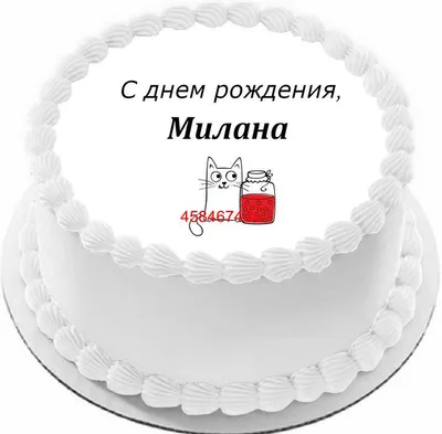 Торт с днем рождения Милана