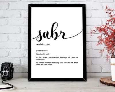 Sabr arabic logo simple calligraphic Royalty Free Vector