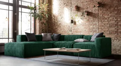 Зеленый диван в интерьере гостиной и других комнат. Зеленый диван в разных  стилях интерьера, 30+ фото