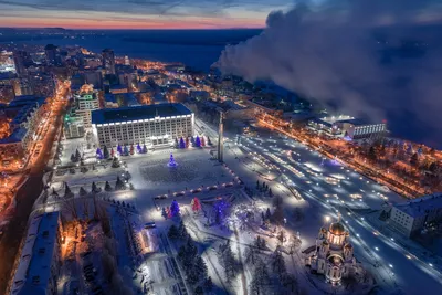 Зимняя Самара с высоты. Январь 2019.