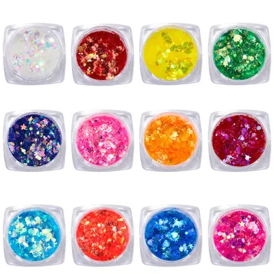 Блестки для дизайна ногтей Buyincoins 12 Color Glitter Decor Nail Art  Powder Dust Bottle Set - «Милые маленькие баночки с разноцветными блестками  и всего за 75 рублей» | отзывы