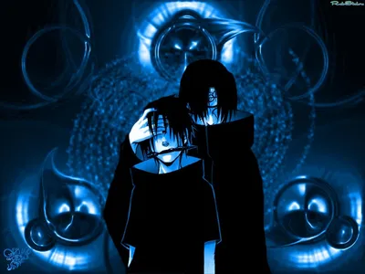 Обои на рабочий стол Uchiha Sasuke / Учиха Саске использует ниндзюцу из  аниме Наруто / Naruto, обои для рабочего стола, скачать обои, обои бесплатно