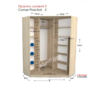 Шкаф-купе встроенный в угол и угловые полки заказать в Минске - LETRIDE