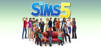 The sims 5 cover art realistic characters posing around the sims 5 logo on  Craiyon