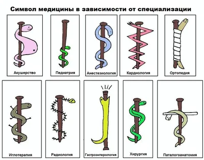 Символ медицины в зависимости от специализации | Пикабу