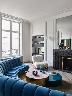Синие диваны: 90 идей оформления в гостиной | Litskevich Design | Дзен