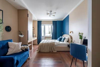ВЕНЕЦИЯ Кровать-диван прямой синий, 160 от D1 furniture купить с доставкой  по Москве