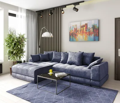 Синий диван Хьюго купить по цене 35 500 руб. с доставкой — интернет-магазин  RestMebel.ru