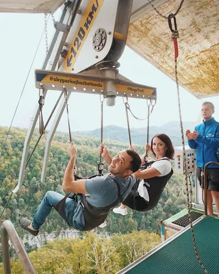 SKYPARK AJ Hackett Sochi - Longest Suspended Footbridge Skybridge Length,  Adventure Park First in Russia Editorial Stock Image - Image of horizon,  forest: 77270664