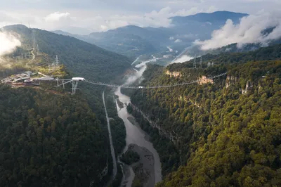 Sochi, Russia SKYPARK AJ Hackett Sochi is located in the Sochi National  Park. The longest suspension footbridge in the world Stock Photo - Alamy