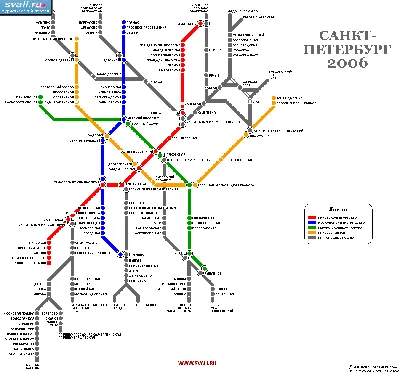 Плакат со схемой линий Петербургского метро