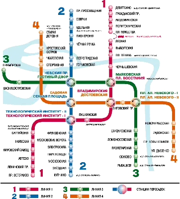 карты : Схема метро Санкт-Петербурга, Россия. | Россия | Туристический  портал Svali.RU