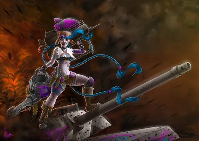 Фотографии League of Legends Tank Girl Jinx Skin Фэнтези