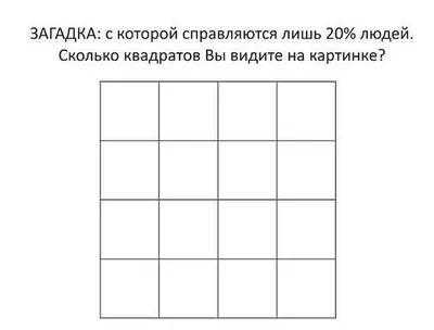 Тест на внимательность — сколько квадратов на картинке? — Списки литературы