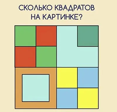 Сколько квадратов на рисунке - логическая загадка, головоломка | РБК Украина