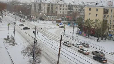 Сегодня в Екатеринбург внезапно пришла зима | Пикабу